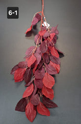 Ramură artificială decorativă 97cm frunze roșii